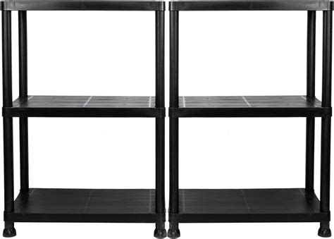 Oypla Tier Black Plastic Heavy Duty Shelving Racking Storage Unit