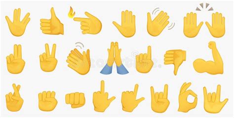 Emoji Hand Icons. Hands Gesture Icons Symbols Set. Different Hands ...