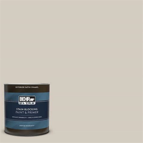 BEHR ULTRA 1 Qt N220 2 Ashen Tan Satin Enamel Exterior Paint Primer