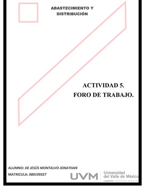 Actividad 5 Foro De Trabajo ACTIVIDAD 5 FORO DE TRABAJO Principales