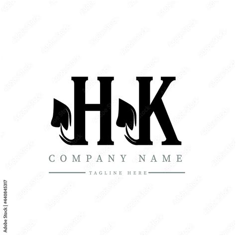 HK Letter Logo Design HK Letter With Leaf Shape HK Creative Two