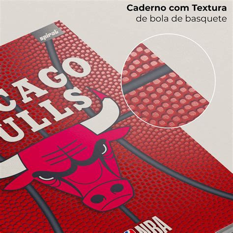 Caderno Universit Rio Capa Dura X Folhas Nba Chicago Bulls Spiral