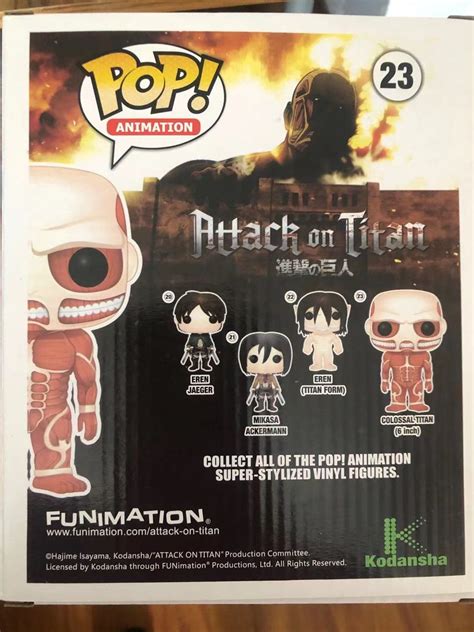 6" Attack On Titan Colossal Titan #23 Funko Pop New In Box! FYE Variant Sticker!