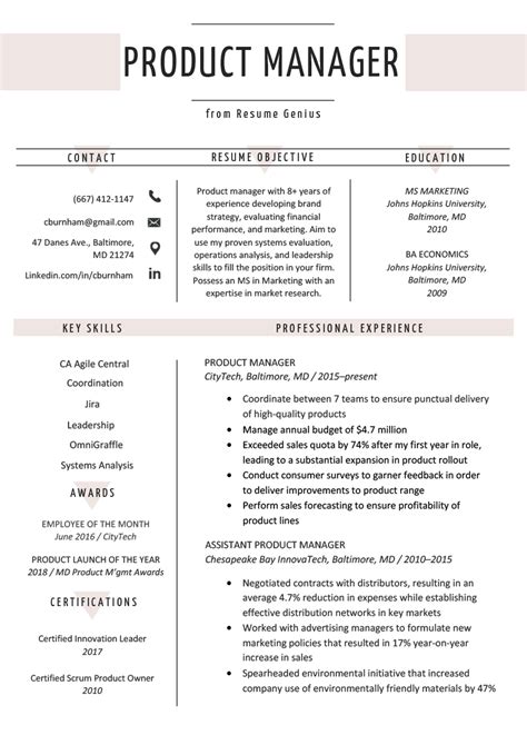 Product Manager Resume Examples Writing Guide For Artofit