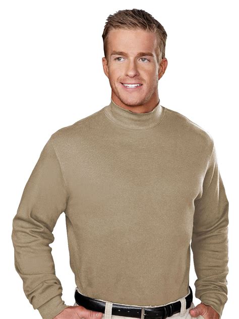 Tri Mountain Mens Interlock Mock Turtleneck Shirt