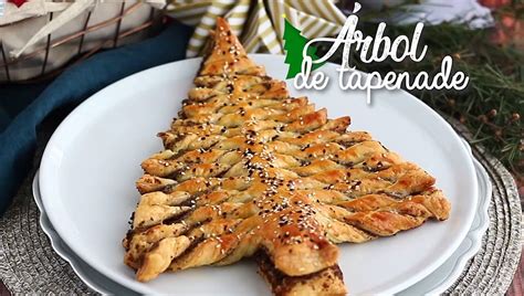 Árbol de navidad hojaldre y tapenade paté de aceitunas Vídeo