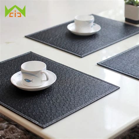 WCIC European Ostrich Pattern Table Plate Placemat Western Pad Anti Hot Table Pad PVC Table Mat