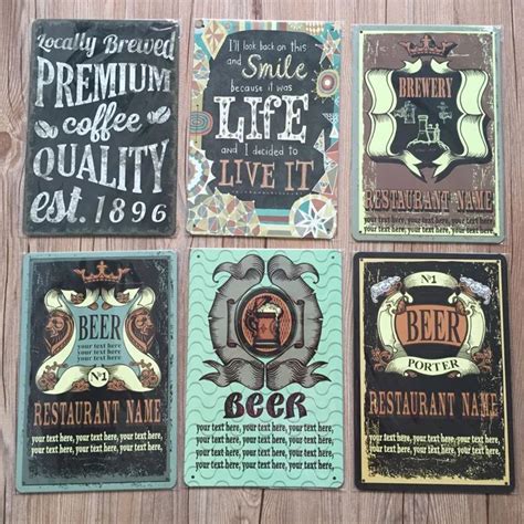 30X20 CM Vintage BEER Metal Tin Signs Decorative Beer Plates Retro ART Poster Metal Painting For ...