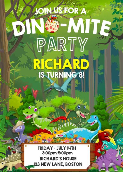 Dinosaur Invitation Template Free