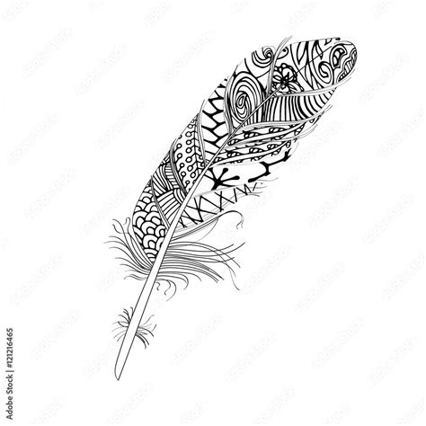 Boho Feather Drawing