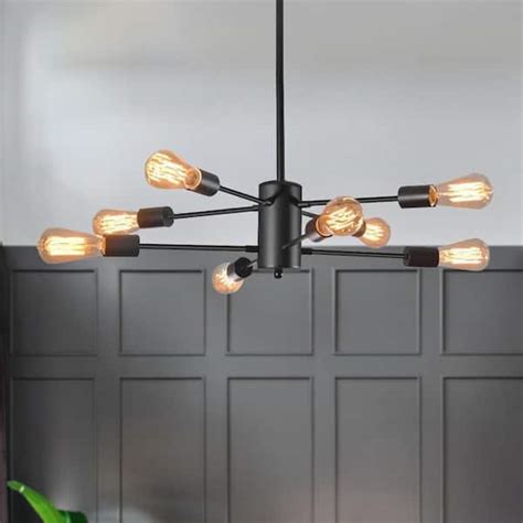 Yansun Light Black Unique Modern Sputnik Chandelier Pendant For