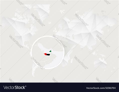 United Arab Emirates Map With Flag In Contour Vector Image