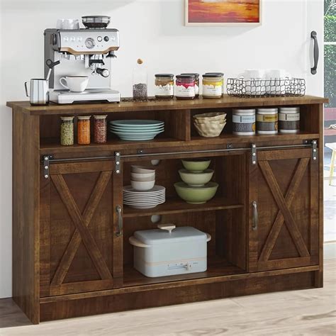 Buy Hombck Coffee Bar Cabinet Farmhouse Coffee Bar Buffet Cabinet With