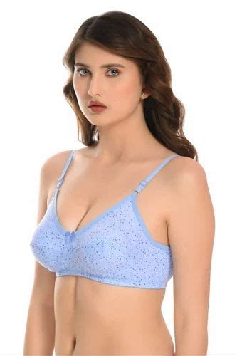 T Shirt Ladies Sky Blue Cotton Blend Bra Size 32b Printed At Rs 95piece In Ghaziabad