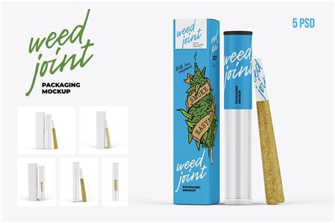 Weed Joint Pre Roll Mockup 5 Psd By Easymock 2 On Creativemarket Mockup Psd Packaging Mockup