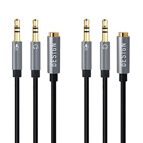 BESIGN GOLD PLATED 3 5MM FEMALE CTIA STANDARD TO 2 MALE HEADPHONE MIC