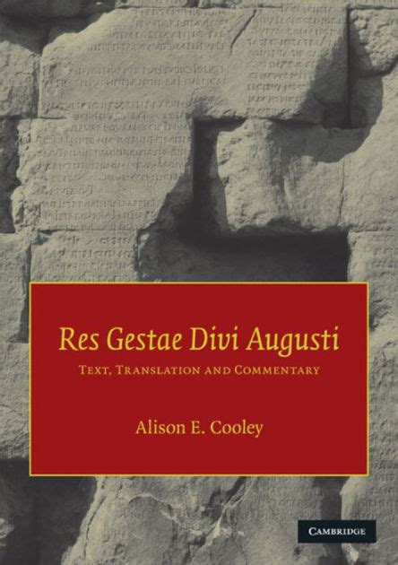 Res Gestae Divi Augusti Text Translation And Commentary By Augustus