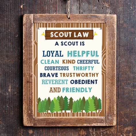 Boy Scout Oath, Motto and Law Poster Set | Home or Hall Boy Scout Post ...