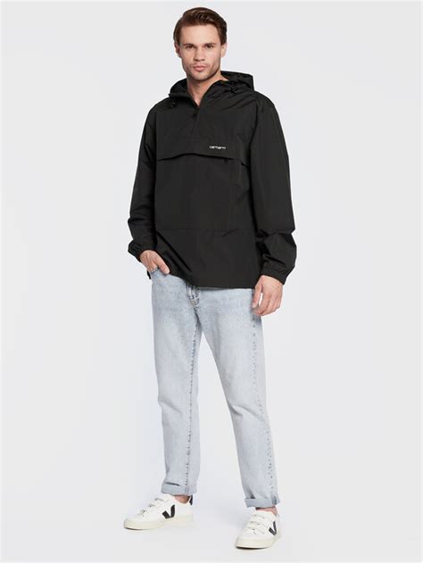 Carhartt WIP Geacă fără fermoar Windbreaker I030008 Negru Relaxed Fit