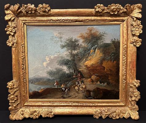 Proantic De Loutherbourg Tableau Paysage Berger Et Son Troupeau XVI