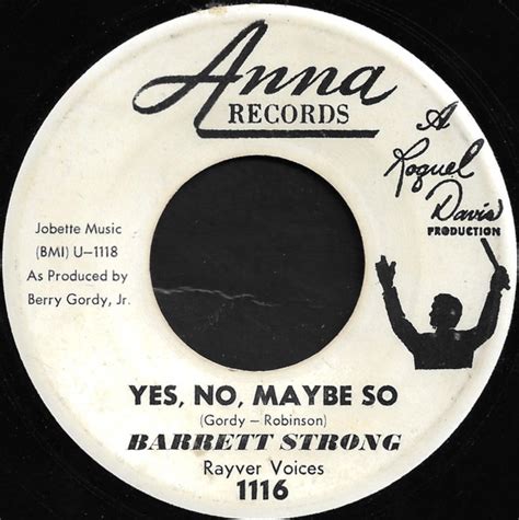 Barrett Strong Yes No Maybe So You Knows What To Do 1960 Vinyl Discogs