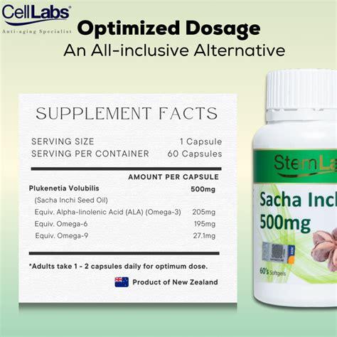 StemLabs Sacha Inchi Oil Omega 3 6 9 Supplement CellLabs