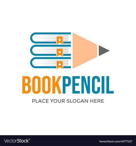 Book pencil logo template Royalty Free Vector Image