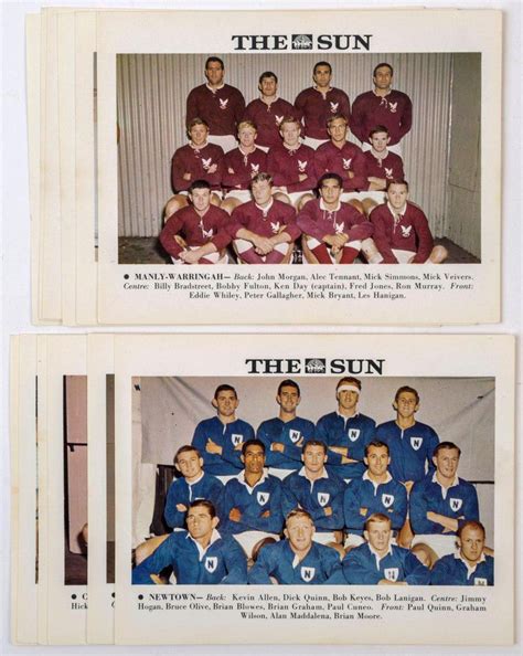 1967 Rugby League Team Cards With Original Envelope Sporting Rugby