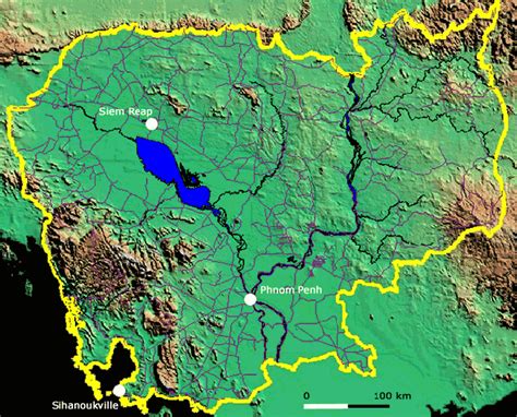 Cambodia Physical Map - Cambodia Physical Map by ABOUTAsia