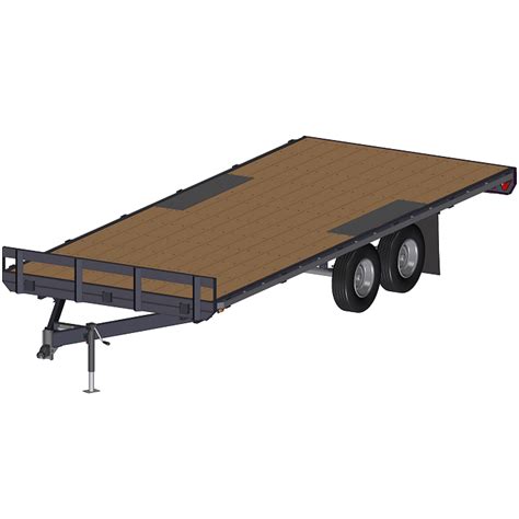 20' Deck-Over Trailer Plans – 7000 lbs, Tandem, Ramps, Options