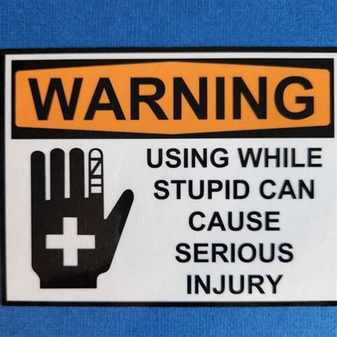 Funny Warning Label Sticker Etsy