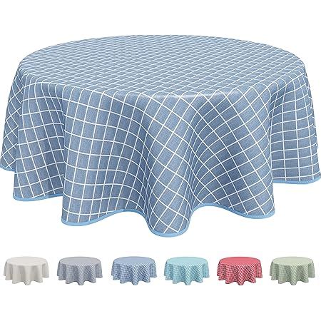 Home Direct Nappe Toile Cir E Pvc Ronde Cm Bleu Gris Amazon Fr