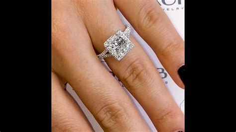 2 Ct Princess Cut Diamond Halo Engagement Ring Youtube