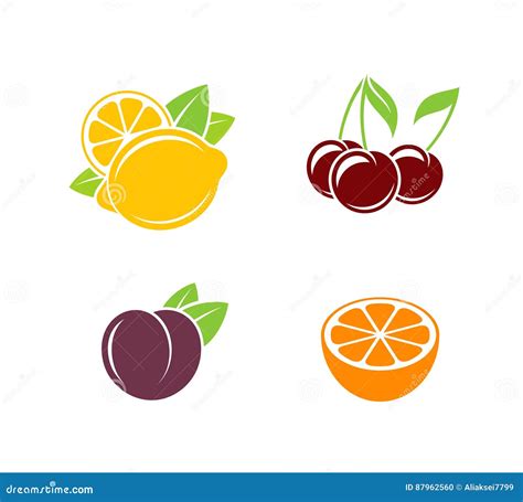 Fruit Set Stock Vector Illustration Of Tropical Vegetarian 87962560