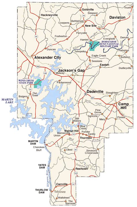 Map Of Tallapoosa County Alabama Ardath Merralee