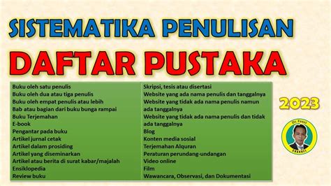 Cara Menulis Daftar Pustaka Yang Benar Dari Berbagai Sumber Referensi