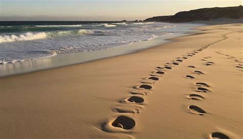 Empreintes De Pas Dans Le Sable Sur Une Plage Photo Gratuite