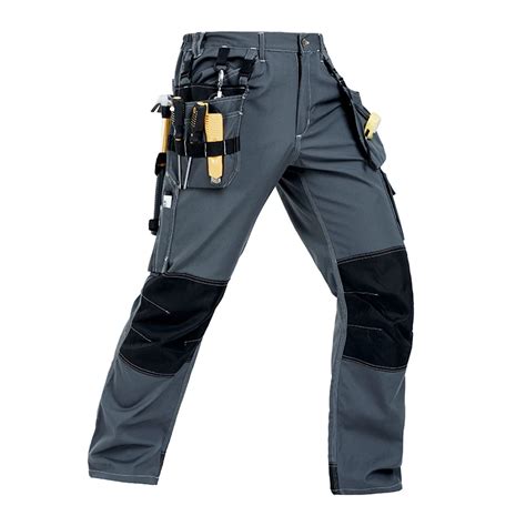 Men Working Pants Multi Pockets Wear Resistance Work Trousers High