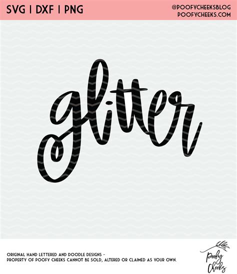 Glitter Hand Lettered Cut File Silhouette And Cricut SVG DXF PNG