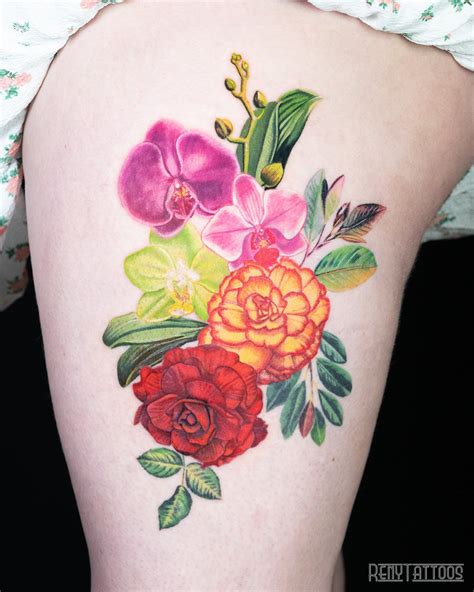 Renytattoos — Colour Floral Tattoos