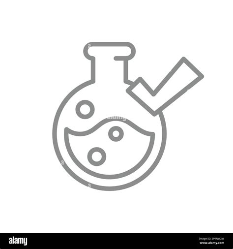 Test Tube And Checkmark Line Vector Icon Lab Flask Chemistry