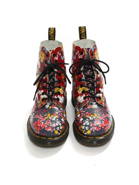 Louise Paris Dr Martens Bottines Docs Floral Pascal En Cuir Imprim