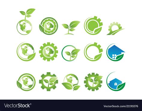 Collection of environment logo Royalty Free Vector Image