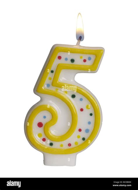 Number 5 birthday candle Stock Photo - Alamy