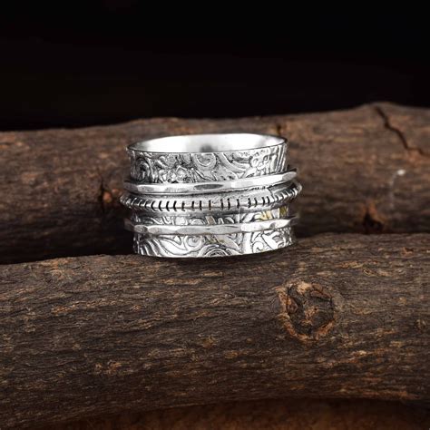 Sterling Silver Spinner Ring Spinner Ring Spinner Bands Etsy