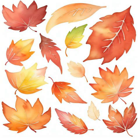 Watercolor Fall Leaves Clipart 29999445 Stock Photo at Vecteezy