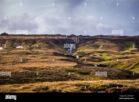Litlanesfoss Waterfall On Iceland Stock Photo Alamy