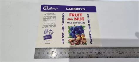 Vintage Confectionery Cadburys Fruit And Nut Chocolate Bar Wrapper Rare