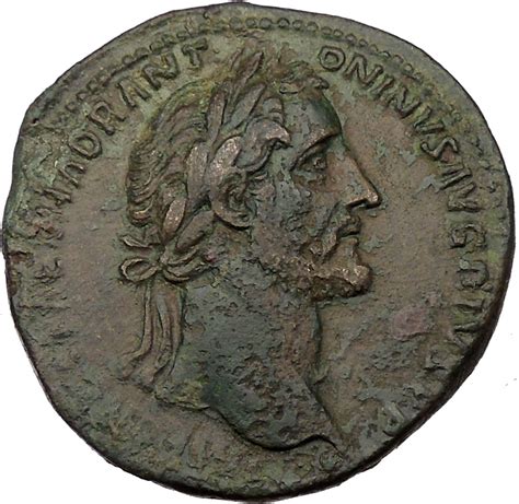 Antoninus Pius Marcus Aurelius Father Big Sestertius Ancient Roman Coin