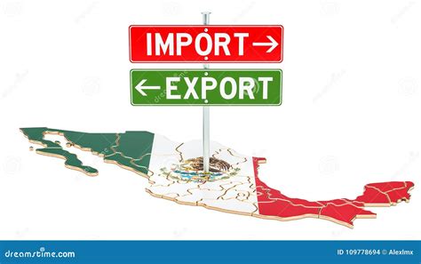 Importe Y Exportaci N En El Concepto De M Xico Representaci N D Stock